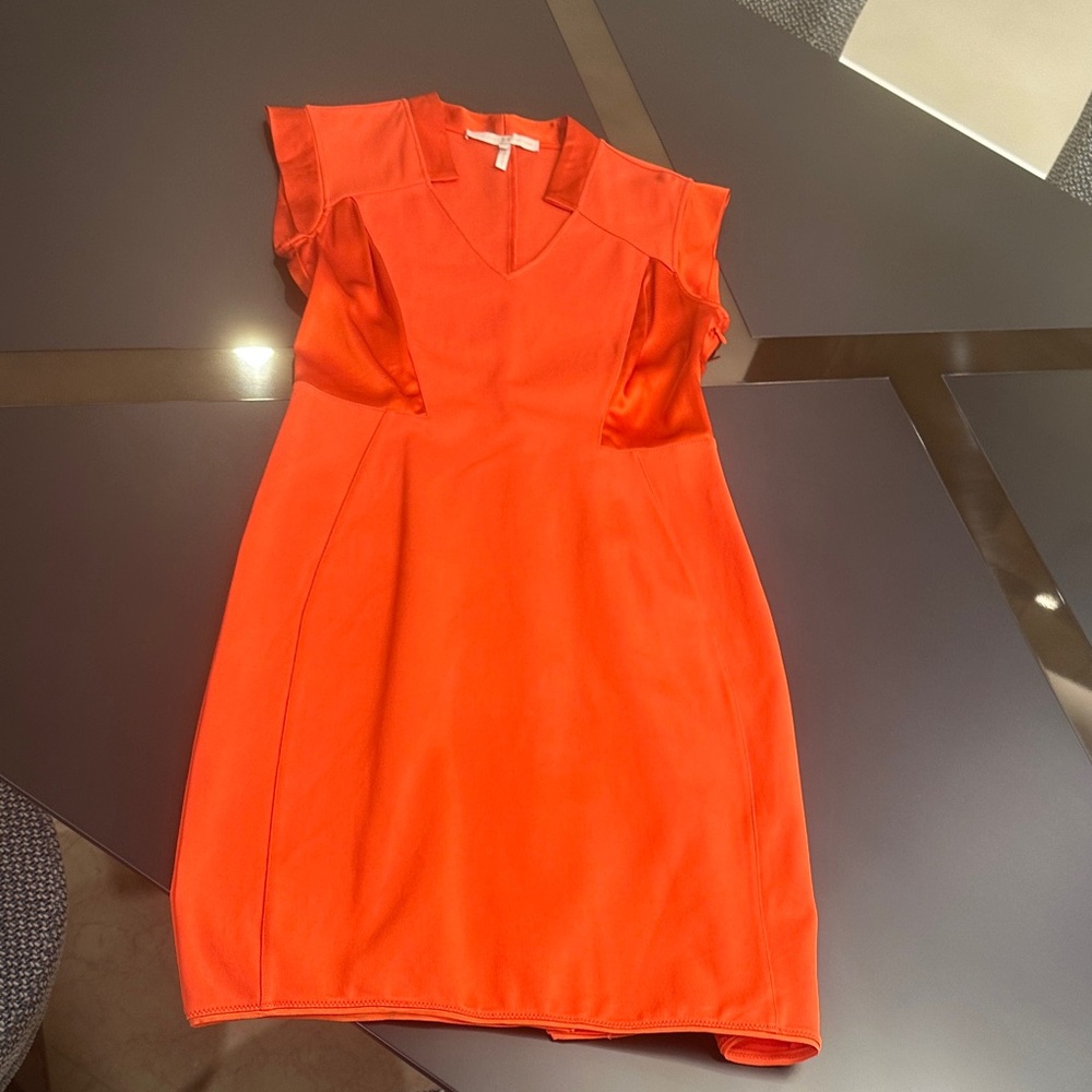 Halston Heritage Vibrant Orange Mini Dress